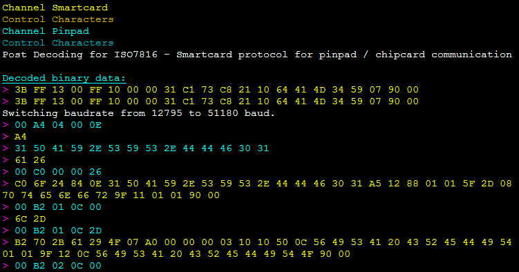 Oszi Waveform Analyzer - Pinpad Smartcard decoded