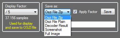 Oszi Waveform Analyzer - Save File Options